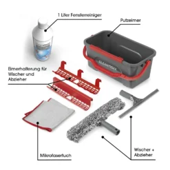 CLEANmaxx Fensterreiniger - 7-tlg. - Grau/rot -Leifheit || Vileda || Wenko Verkaufsgeschäft 2a48eb0c3b685e329a2bd9448fd1f06f