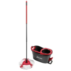 Vileda Wischmop-Set Turbo Easy Wring & Clean Incl. Powerschleuder Und Fußpedal, Farbe Grau