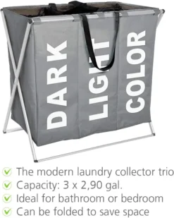 Wenko Wäschesammler Trio Grau -Leifheit || Vileda || Wenko Verkaufsgeschäft 2c224b2bede4cc4562edac1d324fda1a