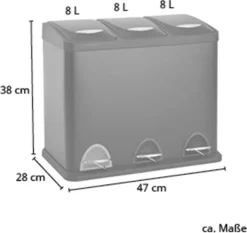 SVITA TC3X8 24 L Treteimer Abfalleimer Mülleimer Pulverbeschichteter Stahl Schwarz 7 SVITA TC3X8 24 L Treteimer Abfalleimer Mülleimer Pulverbeschichteter Stahl Schwarz -Leifheit || Vileda || Wenko Verkaufsgeschäft 2d8d2aaea610a4945fcbcd80a3dbbfec