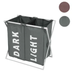 Wäschesammler HWC-C36, Laundry Wäschesortierer Wäschekorb, 2 Fächer Klappbar 58x59x37cm 127l Grau -Leifheit || Vileda || Wenko Verkaufsgeschäft 2dc021d7566025664a8d35710e5d82e8