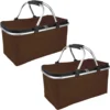 ONVAYA® Einkaufskorb Mit Kühlfunktion | Braun | 2er Set | Mit Deckel