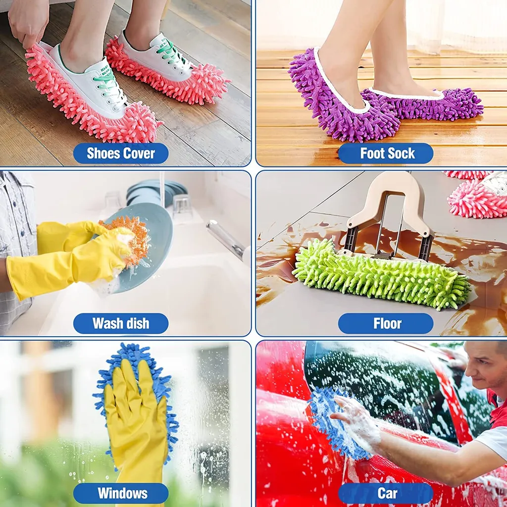 5 Paar Mop Hausschuhe Für Die Bodenreinigung, Waschbare Wiederverwendbare Mop Socken Faule Schuhe, Staub Haarreiniger, Wischmops 10 5 Paar Mop Hausschuhe Für Die Bodenreinigung, Waschbare Wiederverwendbare Mop Socken Faule Schuhe, Staub Haarreiniger, Wischmops – Bild 10