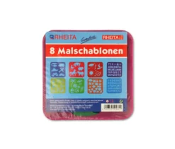 Malschablonen Set 15x15cm / 8tlg. Mit Verschiedenen Motiven, Zahlen, Buchstaben
