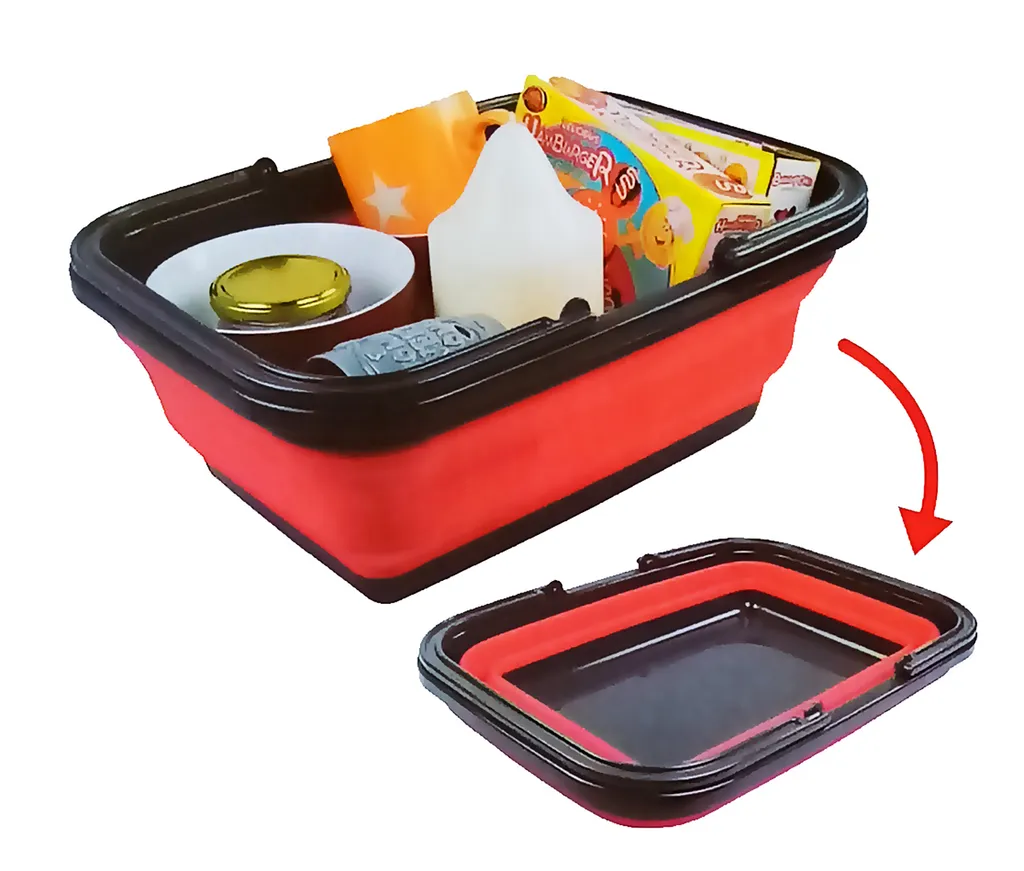 EINKAUFSKORB Faltbar Mit 2 Griffen DUNLOP Waschbecken Tragekorb Campingschüssel Picknickkorb Spülschüssel Faltschüssel Einkaufstasche Camping Picknick Korb 65 (Rot) 2 EINKAUFSKORB Faltbar Mit 2 Griffen DUNLOP Waschbecken Tragekorb Campingschüssel Picknickkorb Spülschüssel Faltschüssel Einkaufstasche Camping Picknick Korb 65 (Rot) – Bild 2