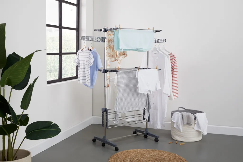 Mascot UMUZI CLEANING Hoher Wäscheständer Mit 3 Ebenen, Platzsparender Wäscheturm Zum Wäsche Aufhängen & Trocknen, Mobiler Clothes Drying Rack Mit Rollen, 14,49 M 1 Mascot UMUZI CLEANING Hoher Wäscheständer Mit 3 Ebenen, Platzsparender Wäscheturm Zum Wäsche Aufhängen & Trocknen, Mobiler Clothes Drying Rack Mit Rollen, 14,49 M