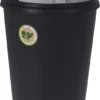 XL Abfalleimer Mit Schiebedeckel - 25 L / Schwarz - Runder Mülleimer Mit Kuppel Deckel Recycelbar
