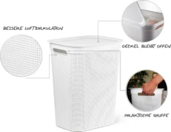 ROTHO Wäschesammler 50 L BRISEN, Farbe:Weiß -Leifheit || Vileda || Wenko Verkaufsgeschäft 36e9d580c581bbeecdc01b1b32defa64