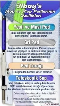 CiCi HOME Aktion Ilbays Mop Bodenwischer PLUS Ilbays Mikrofaser Tücher 4er Set -Leifheit || Vileda || Wenko Verkaufsgeschäft 37344868fbe86b603c1f061407a24f96