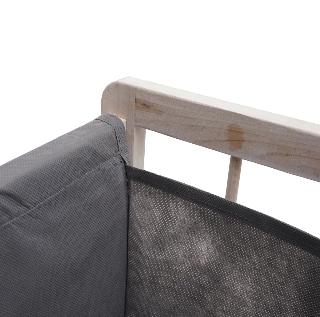 Wäschesammler MCW-B60, Laundry Wäschebox Wäschekorb, Massiv-Holz 2 Fächer 60x60x33cm 68l Shabby Weiß, Bezug Grau 6 Wäschesammler MCW-B60, Laundry Wäschebox Wäschekorb, Massiv-Holz 2 Fächer 60x60x33cm 68l Shabby Weiß, Bezug Grau – Bild 6