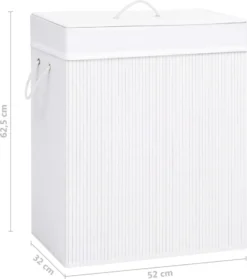 VidaXL Bambus-Wäschekorb Mit 2 Fächern Weiß 100 L -Leifheit || Vileda || Wenko Verkaufsgeschäft 37e605dbe14a139189e4288384a1acbc