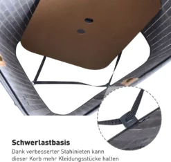 HOMCOM Wäschekorb, Wäschebox, Wäschesammler Mit Deckel, Segeltuchsack, Waschbarem Wäschesack, Mit Griffen, Bambus , Faltbar, 72L, Grau, 40 X 30 X 60 Cm -Leifheit || Vileda || Wenko Verkaufsgeschäft 3955861bf91d821989c21985a6a80c73