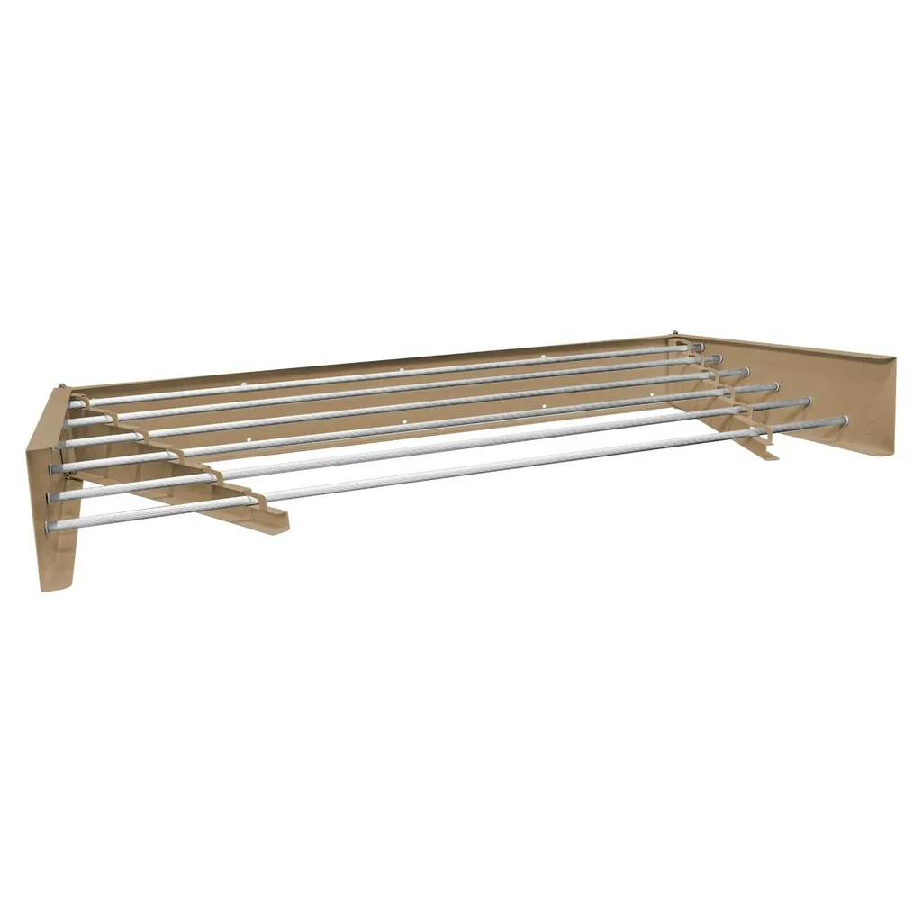 Wandwäschetrockner Aus Metall, BHT 100x13x3 Cm, Offene Tiefe 50 Cm, 4 Kg Cappuccino 2 Wandwäschetrockner Aus Metall, BHT 100x13x3 Cm, Offene Tiefe 50 Cm, 4 Kg Cappuccino – Bild 2