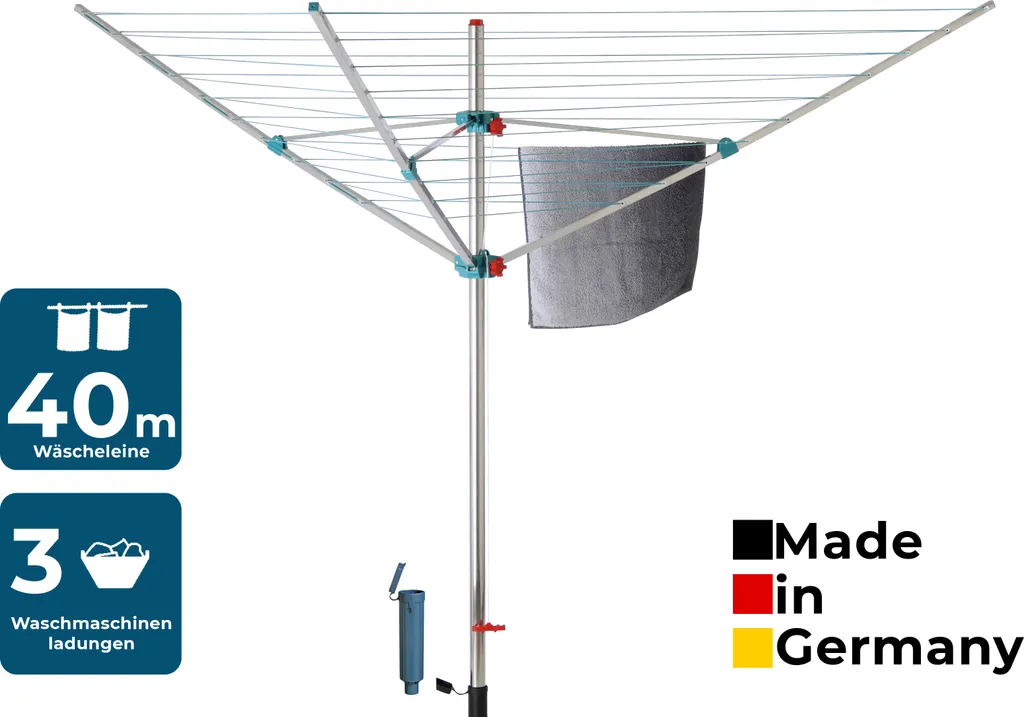 Blome Wäschespinne Alustar XL - Wäscheständer Inkl. Bodenhülse Zum Einbetonieren 1 Blome Wäschespinne Alustar XL - Wäscheständer Inkl. Bodenhülse Zum Einbetonieren