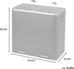 SVITA TM2X15 Treteimer 30 Liter 2x15L Schwarz Abfalleimer Mülleimer Mülltrennung Stahl 8 SVITA TM2X15 Treteimer 30 Liter 2x15L Schwarz Abfalleimer Mülleimer Mülltrennung Stahl -Leifheit || Vileda || Wenko Verkaufsgeschäft 3e37a531a97c3c94d0a196d6387d7619