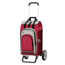 Andersen Shopper Alu Star Höhenverstellbar Mit Rad Ø 20cm Und 62 Liter Tasche Hydro 2.0 Rot Mit Kühlfach