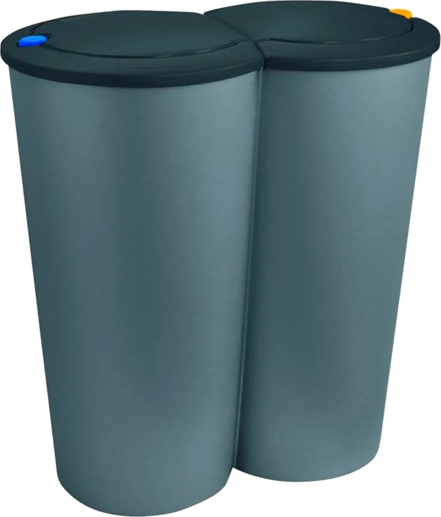 Deuba Mülleimer 50 L Duo 2fach Trennsystem 2x25L Druckknopf-Automatik Küche Abfalleimer Müllbehälter Mülltrennung Büro, Farbe:schwarz - Black - Noir 11 Deuba Mülleimer 50 L Duo 2fach Trennsystem 2x25L Druckknopf-Automatik Küche Abfalleimer Müllbehälter Mülltrennung Büro, Farbe:schwarz - Black - Noir – Bild 11