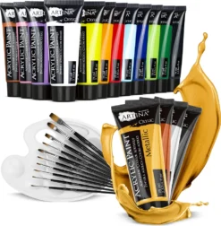 Artina Acrylfarbenset Mit 4 Metallic Acrylfarben Bergamo (27tlg)