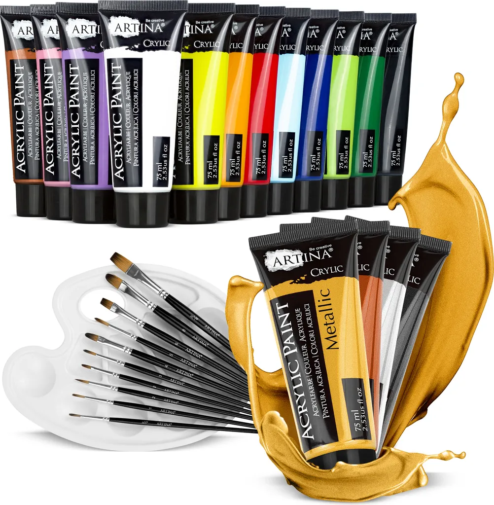 Artina Acrylfarbenset Mit 4 Metallic Acrylfarben Bergamo (27tlg) 1 Artina Acrylfarbenset Mit 4 Metallic Acrylfarben Bergamo (27tlg)