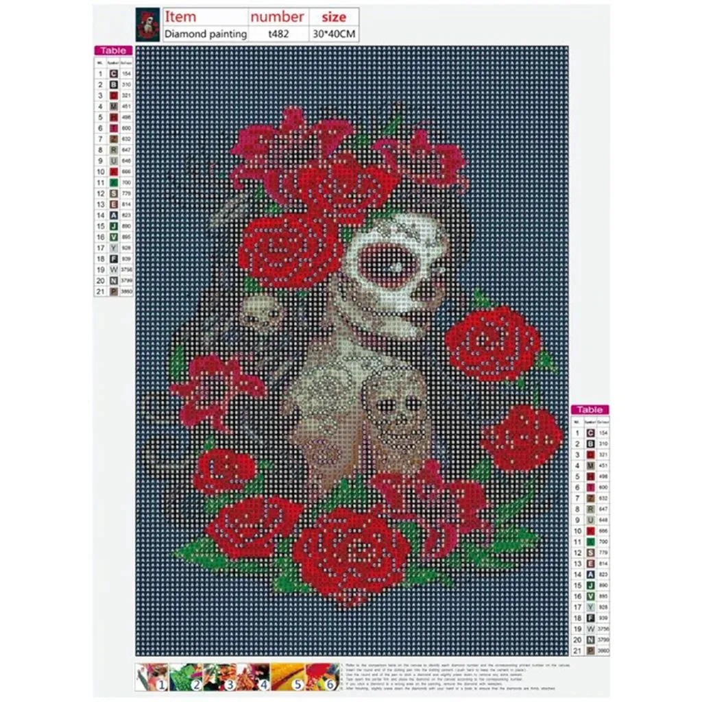 5D DIY Diamond Painting Full Diamant Kreuzstich Stickerei Malerei Schönheit Skelett Bilder Deko 30x40cm 2 5D DIY Diamond Painting Full Diamant Kreuzstich Stickerei Malerei Schönheit Skelett Bilder Deko 30x40cm – Bild 2
