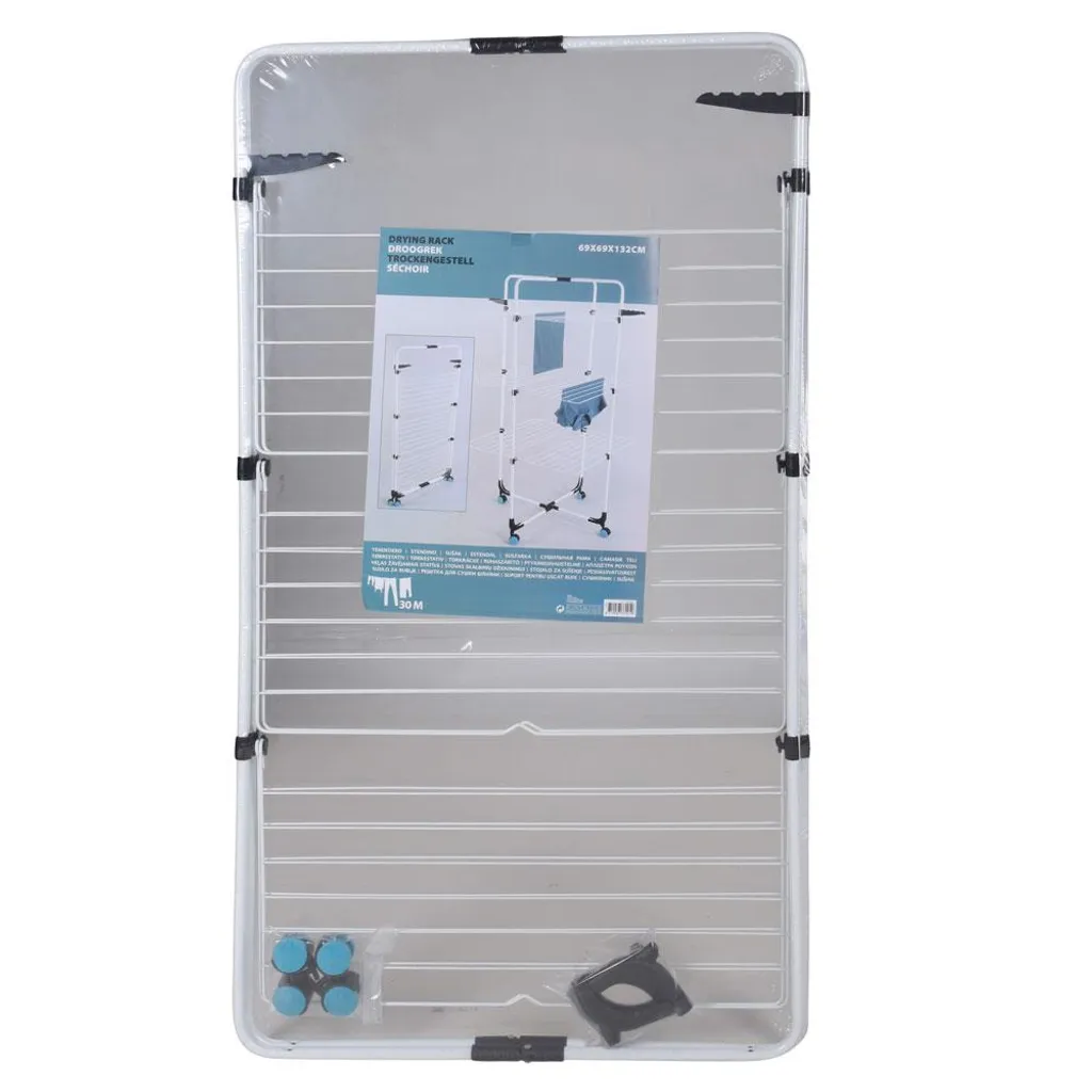 Vilde Wäschetrockner | Wäscheständer | Turmwäscheständer Mit 3 Ebenen Groß Klappbar Auf Rollen 30 M Leinenlänge 6 Vilde Wäschetrockner | Wäscheständer | Turmwäscheständer Mit 3 Ebenen Groß Klappbar Auf Rollen 30 M Leinenlänge – Bild 6