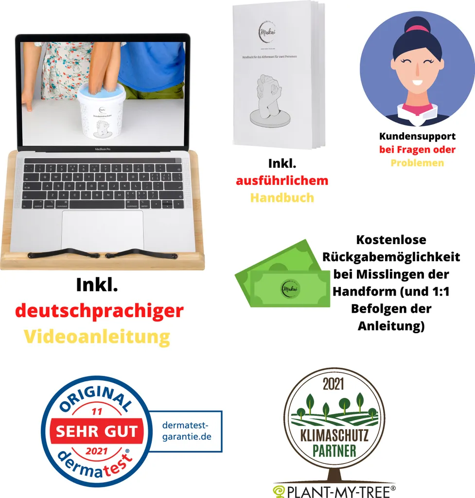 Makai Handformset Handabdruckset Mit Videoanleitung Für Zwei Personen 3D Abformset Gipsabdruck Set Für Hände Geschenk Für Paare Familie Hochzeit Jahrestag Valentinstag Aus Feinstem Alginat Und Alabastergips 6 Makai Handformset Handabdruckset Mit Videoanleitung Für Zwei Personen 3D Abformset Gipsabdruck Set Für Hände Geschenk Für Paare Familie Hochzeit Jahrestag Valentinstag Aus Feinstem Alginat Und Alabastergips – Bild 6