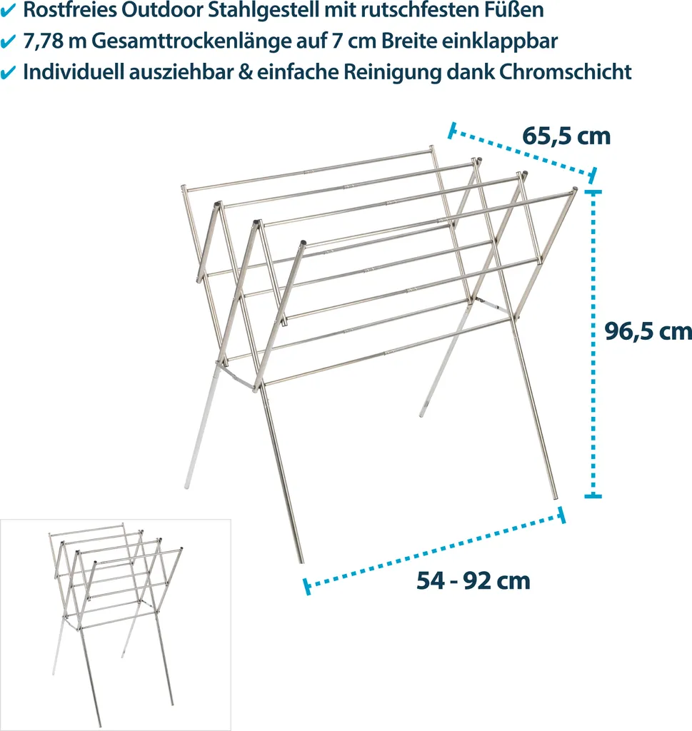 Wäscheständer Ausziehbar Aus Rostfreiem Edelstahl 2 Wäscheständer Ausziehbar Aus Rostfreiem Edelstahl – Bild 2