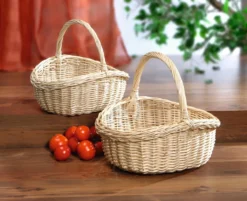 Bügelkorb Naturweiß Obstkorb Weidenkorb Flechtkorb