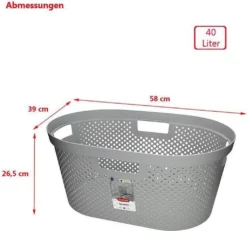 Curver INFINITY Wäschekorb Mit Lochmuster, 40 L, Grau -Leifheit || Vileda || Wenko Verkaufsgeschäft 465bc5029102d95c997d76adfe0b15bf