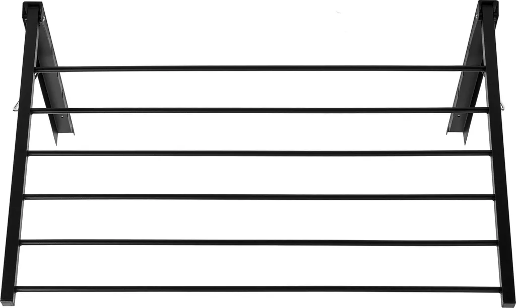 Zusammenklappbarer Wandwäschetrockner Neigbar Mit 6 Trockenstäben - Schwarz - Trockenlänge 3,60 Cm 3 Zusammenklappbarer Wandwäschetrockner Neigbar Mit 6 Trockenstäben - Schwarz - Trockenlänge 3,60 Cm – Bild 3