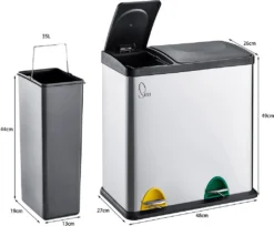 SVITA TC2Combo35 Mülleimer Edelstahl Abfalleimer Mülltrennung (12l + 23l) Silber Papierkorb 11 SVITA TC2Combo35 Mülleimer Edelstahl Abfalleimer Mülltrennung (12l + 23l) Silber Papierkorb -Leifheit || Vileda || Wenko Verkaufsgeschäft 4a60d87ddef40aafddf4de9e21751a7e