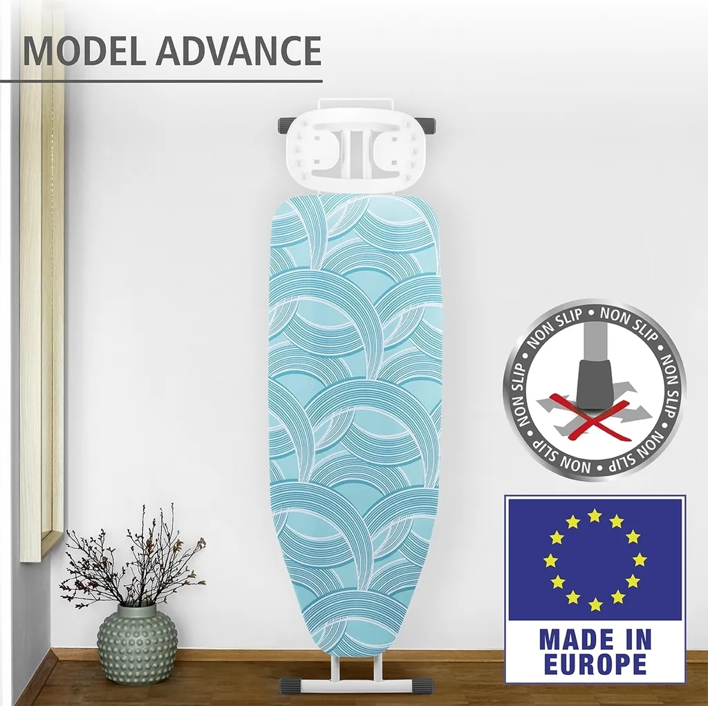 WENKO Bügelbrett Advance, Dampfbügelgeeignet, Höhenverstellbar 73-95 Cm, 120 X 42 Cm Bügelfläche, Bügeltisch Mit 8 Mm Polsterung | Inkl. 2er Set Reinigungsschwämme Gratis 7 WENKO Bügelbrett Advance, Dampfbügelgeeignet, Höhenverstellbar 73-95 Cm, 120 X 42 Cm Bügelfläche, Bügeltisch Mit 8 Mm Polsterung | Inkl. 2er Set Reinigungsschwämme Gratis – Bild 7