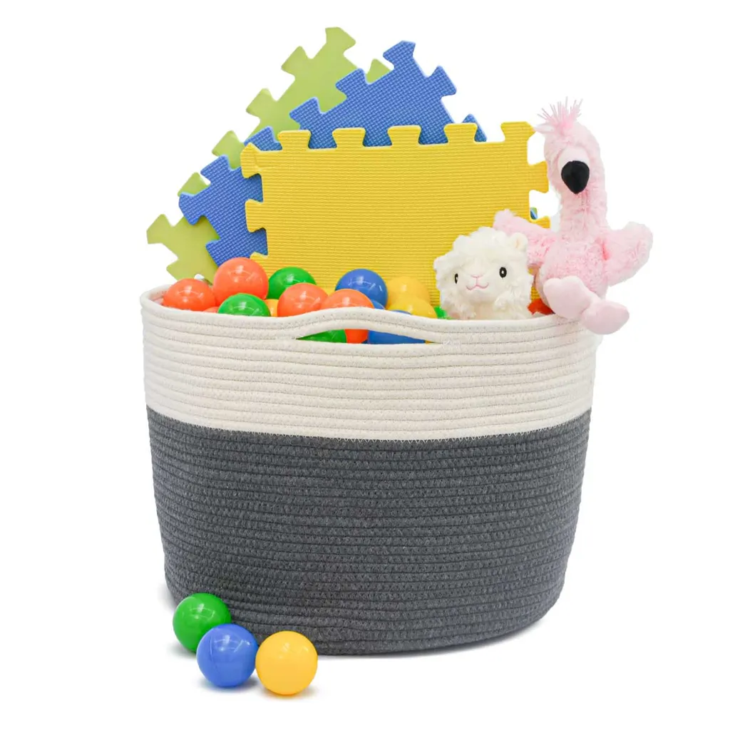 Ø39x30 Baumwoll Seilkorb 35L Aufbewahrungskorb Boho Wäschekorb Kinderzimmer Korb 1 Ø39x30 Baumwoll Seilkorb 35L Aufbewahrungskorb Boho Wäschekorb Kinderzimmer Korb