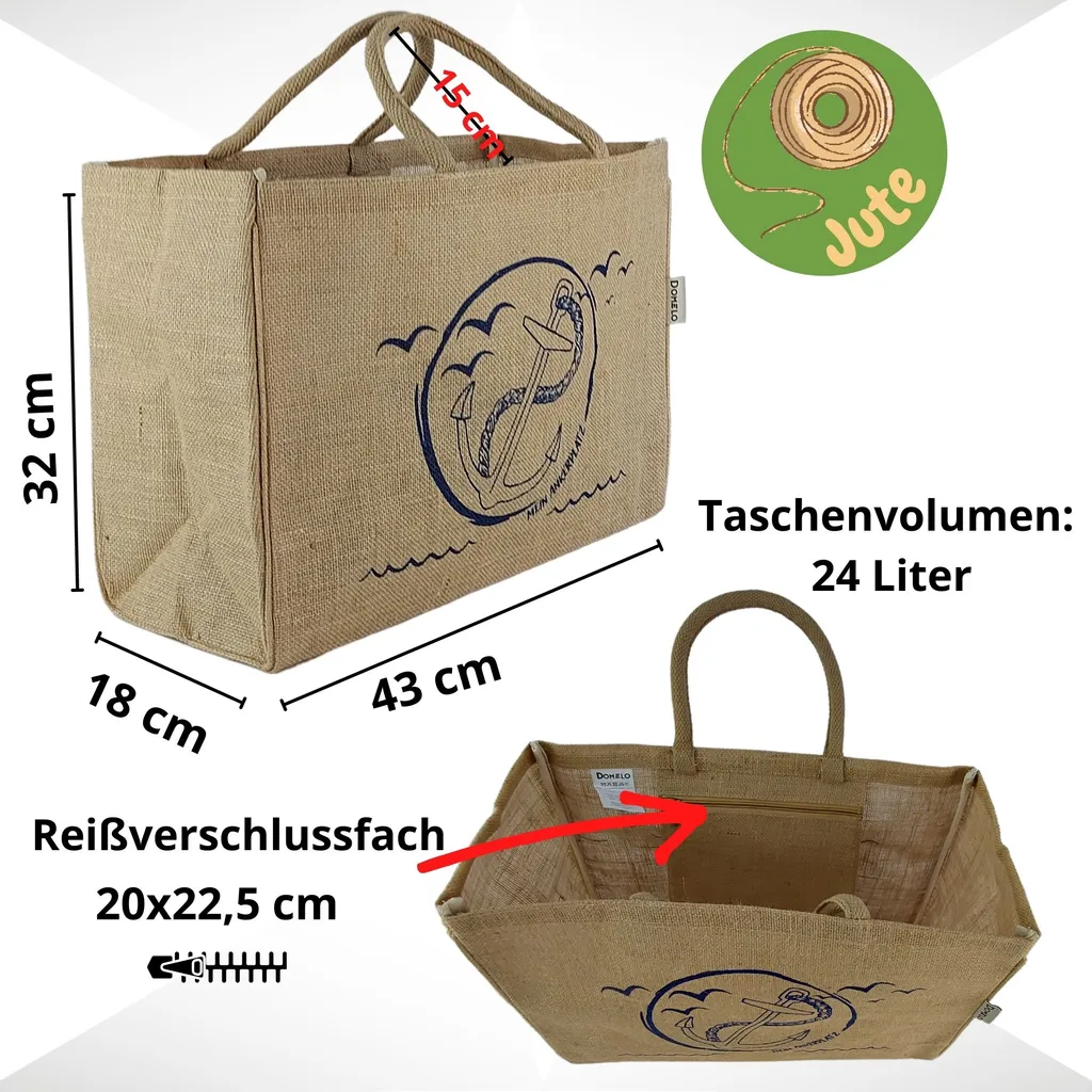 Domelo Damen Groß Einkaufskorb, 100% Jute Vegan Tasche, Shopper Korbtasche, Shopping Bag, Diese Handtasche Ist Nachhaltige Produkte, Kann Als Einkaufstasche, Badetasche, Strandtasche, Sporttasche Oder Geschenke Für Frauen 7 Domelo Damen Groß Einkaufskorb, 100% Jute Vegan Tasche, Shopper Korbtasche, Shopping Bag, Diese Handtasche Ist Nachhaltige Produkte, Kann Als Einkaufstasche, Badetasche, Strandtasche, Sporttasche Oder Geschenke Für Frauen – Bild 7