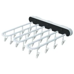 Wandmontiertes Falten Wäscheständer,Hängewäschetrockner,Mit 24 Clips,Kein Stanzen,Balkon Badezimmer Wäscheständer Schwarz