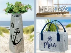 Große Maritime Filztasche. Shopping Komfort Auf 40 X 26 X 26 Cm. Modell MEERZEIT. Viel Stauraum -Leifheit || Vileda || Wenko Verkaufsgeschäft 4f878da9d220dc6511f56cfa30e699e2