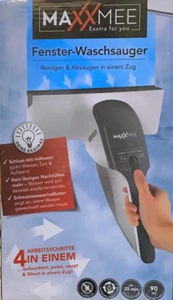MAXXMEE Akku-Fenster-Waschsauger - Ca. 25 Minuten Dauerbetrieb - Weiß/grau -Leifheit || Vileda || Wenko Verkaufsgeschäft 500bb2ee5417128609b0709a88bf77ba