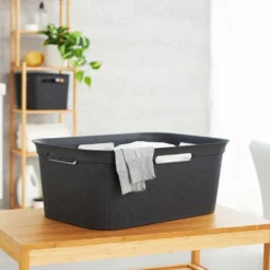 ROTHO 4er Set Wäschekorb 41l Brisen, Farbe:Anthrazit -Leifheit || Vileda || Wenko Verkaufsgeschäft 506df6fe7b72f1908e6ff3ddeaa1a81d