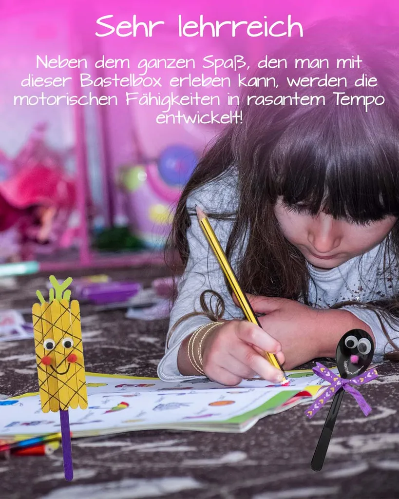 Wilberg Bastelset Für Kinder - 2000+ Accessoires - Bastelbox - Bastelpaket - Basteln Mädchen - Basteln Jungen - Bastelkoffer - Bastelsachen - Bastelzubehör - Kreativ Set 4 Wilberg Bastelset Für Kinder - 2000+ Accessoires - Bastelbox - Bastelpaket - Basteln Mädchen - Basteln Jungen - Bastelkoffer - Bastelsachen - Bastelzubehör - Kreativ Set – Bild 4