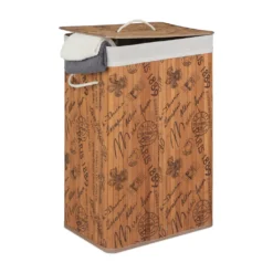 Relaxdays Wäschekorb Bambus Faltbar