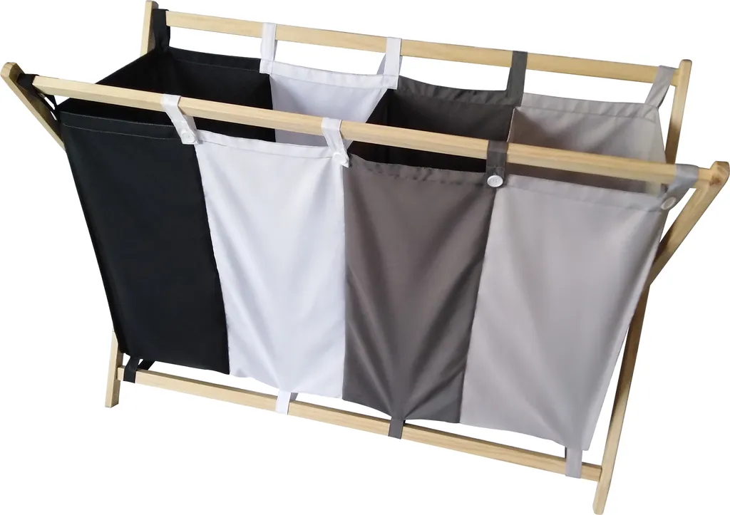 Jago® Wäschesortierer - Faltbar, 4 Fächer Aus Stoff, Aus Holz, Vierfarbig, Ca. 172 L Volumen, Größe (L/B/H): 98.5/40/72 Cm - Wäschekorb, Wäschebox, Wäschesammler 7 Jago® Wäschesortierer - Faltbar, 4 Fächer Aus Stoff, Aus Holz, Vierfarbig, Ca. 172 L Volumen, Größe (L/B/H): 98.5/40/72 Cm - Wäschekorb, Wäschebox, Wäschesammler – Bild 7