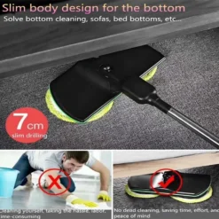 5 In 1 Floating Mop,Kabellos Rotierender Reinigungsmopp,Saugfähige Wischmops,Wiederaufladbarer,Mit Zwei Spinnköpfen,Sechs Mikrofaser-Pads Wischmops -Leifheit || Vileda || Wenko Verkaufsgeschäft 533393e3ac28272f64424b0f6efcf123