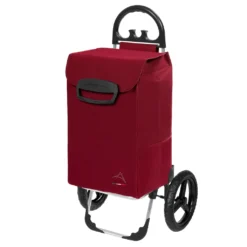 Einkaufstrolley KILEY XXL Bordeaux Mit 78l Fassung & Seitentaschen - Extragroße, Leise & Abnehmbare Gummiräder