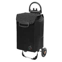 Einkaufstrolley HIMY XL Schwarz Gepunktet Mit 78l Fassung & Seitentaschen