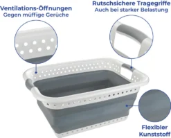 Wenko Wäschekorb Faltbar Weiß-grau 14 Wenko Wäschekorb Faltbar Weiß-grau -Leifheit || Vileda || Wenko Verkaufsgeschäft 57322f97f5e91a021f9a4ab247ce7e4b