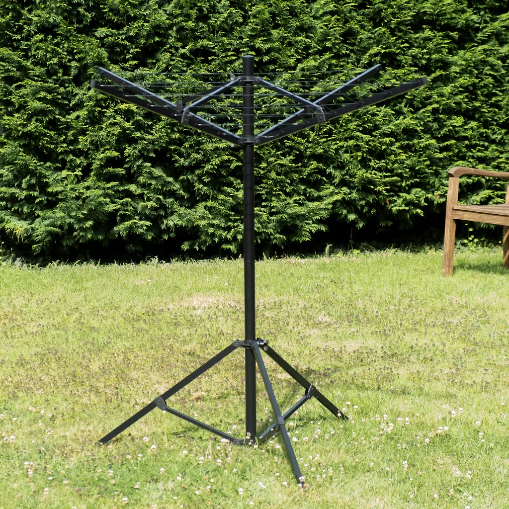 Travellife Wäschespinne Drehbar 110x158 Cm Schwarz 2 Travellife Wäschespinne Drehbar 110x158 Cm Schwarz – Bild 2