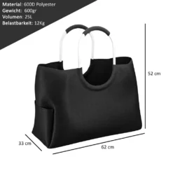 LOMOS Einkaufstasche Aus Wasserabweisendem Kunststoff In Schwarz, Größe L 5 LOMOS Einkaufstasche Aus Wasserabweisendem Kunststoff In Schwarz, Größe L -Leifheit || Vileda || Wenko Verkaufsgeschäft 5a92355b3fa58d5924b9cd9bb245dada