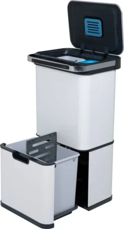 SVITA Sensor-Mülleimer 60L Aktivkohle- Und Selbstreinigungs-Funktion Weiß