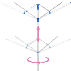 Monzana Wäschespinne Höhenverstellbar 33 M Wäscheleine Inkl. Bodenhülse Deckel Garten Wäscheständer Wäscheschirm Aluminium -Leifheit || Vileda || Wenko Verkaufsgeschäft 5ba9e4c3cd0a8d502fda29f1864a49d2