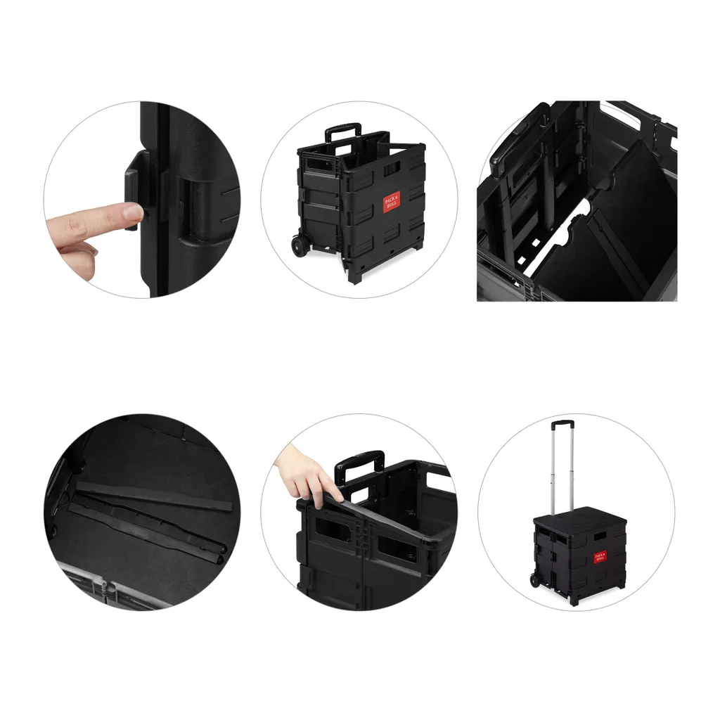 Relaxdays Einkaufstrolley Klappbar Mit Rollen 7 Relaxdays Einkaufstrolley Klappbar Mit Rollen – Bild 7